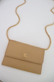 Chanel Goatskin wallet on chain